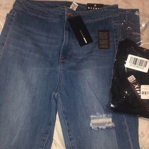 Fashion Nova Jeans and tights